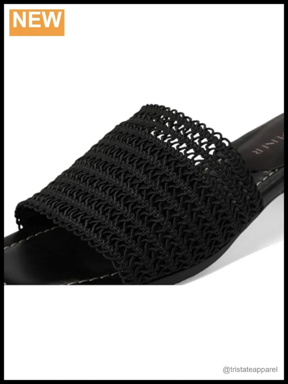 Suede Slide Sandal with Block Heel and Square Toe - Single Band Slip On
